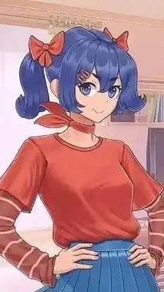 ai character: Mita 2D background