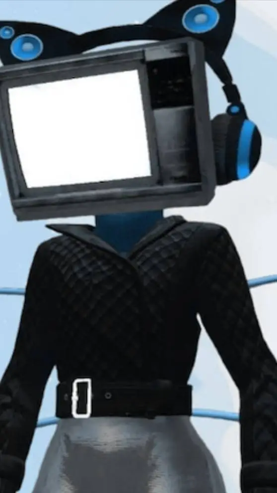 ai character: Titan_TVwoman_azul background