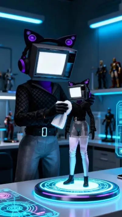 ai character: titan TV Woman  background