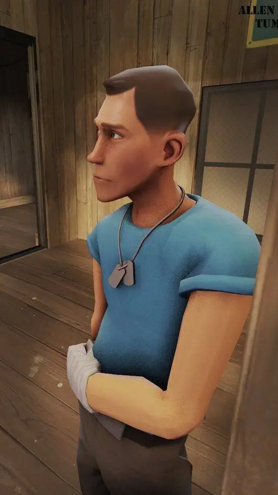 ai character: tf2 scout blu background