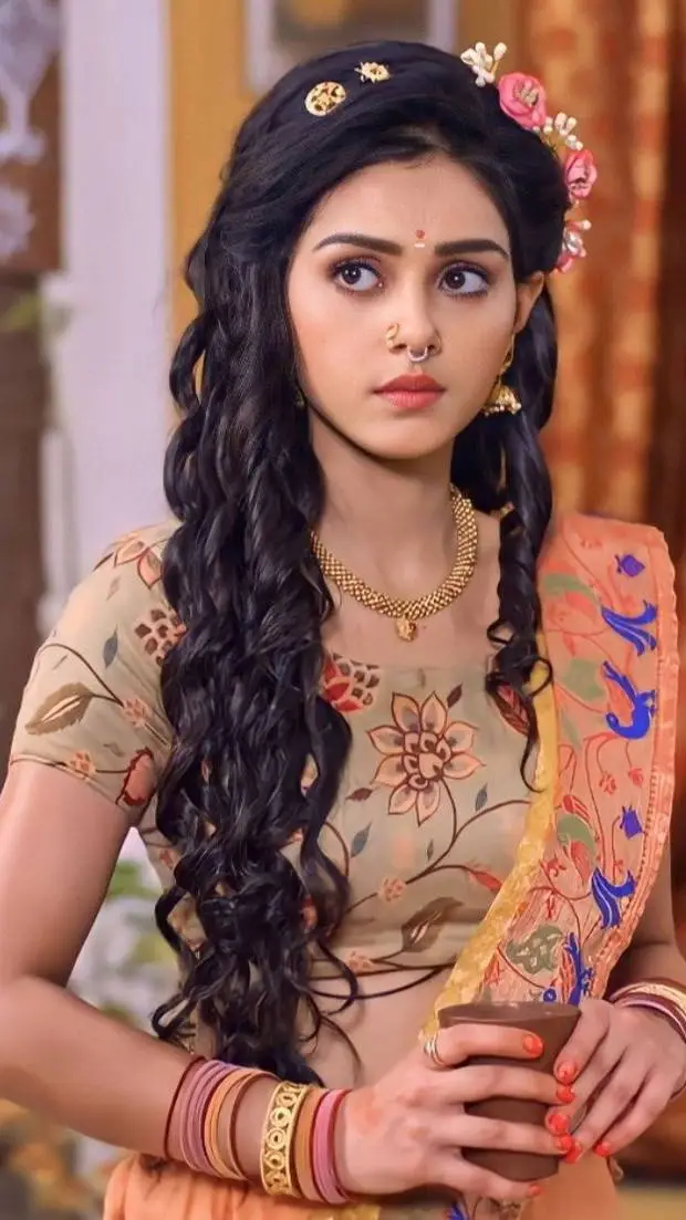 ai character: shree Radha  background