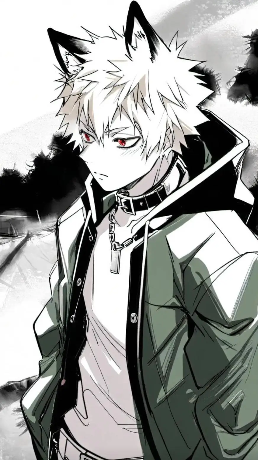 ai character: bakugo as a dog background