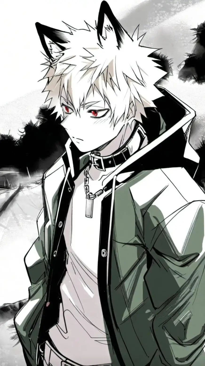 ai character: bakugo as a dog background