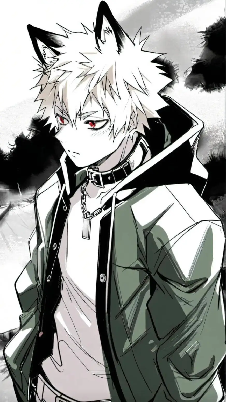 ai character: bakugo as a dog background