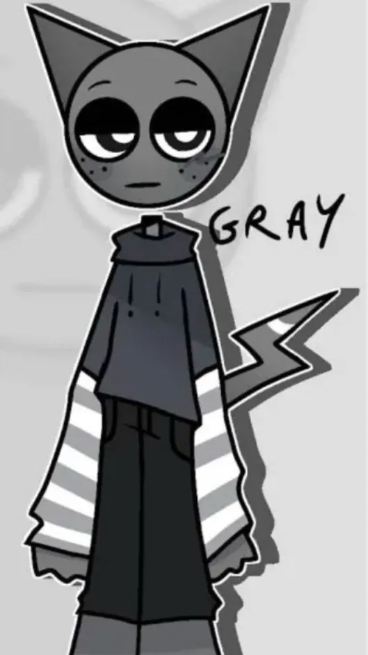 ai character: Gray x sky bl background