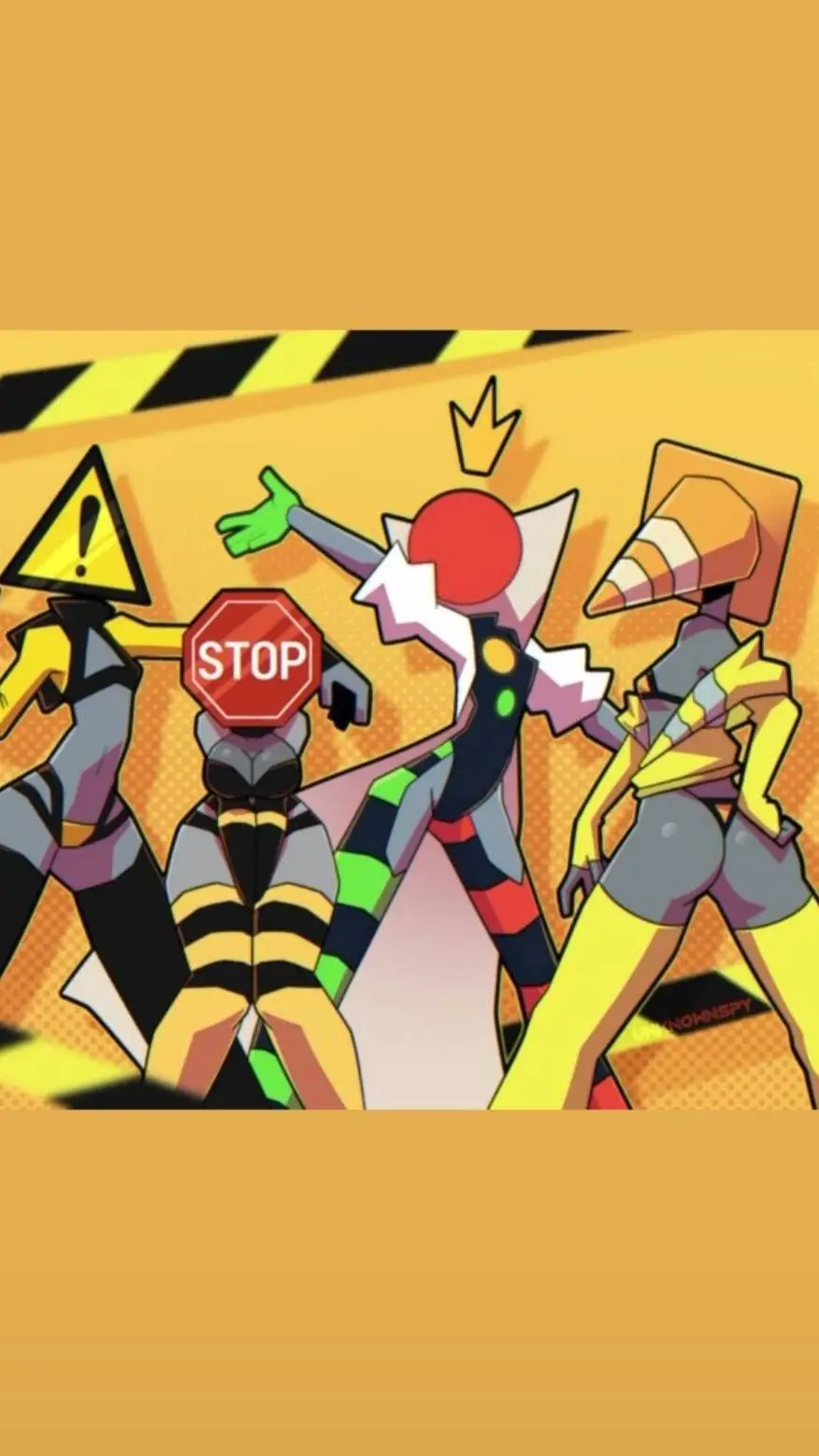 ai character: road signs background