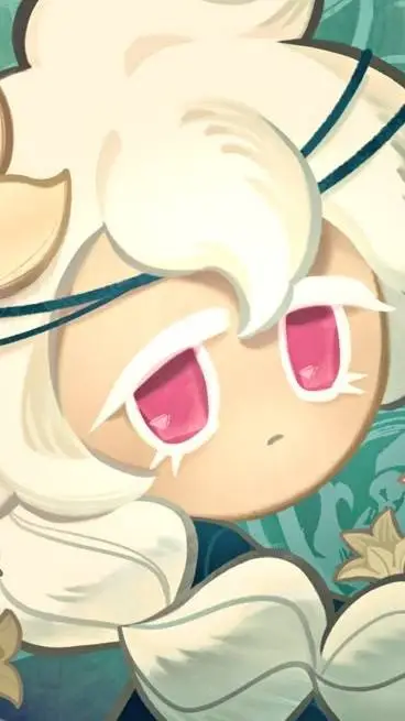 ai character: white lily cookie background