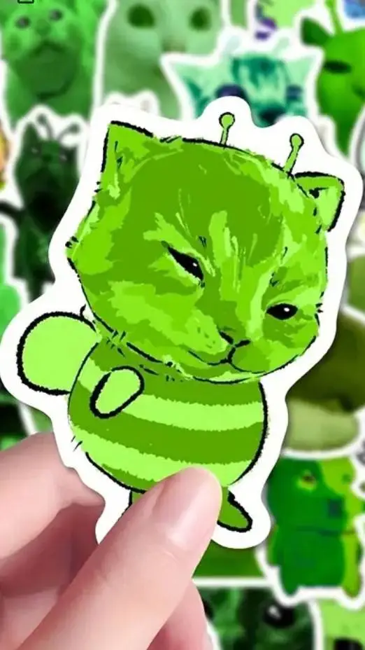 ai character: alien cat zep zep background