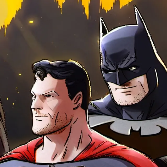chat with ai character: Batman and superma