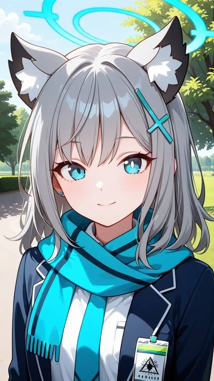 ai character: Sunaookami Shiroko background