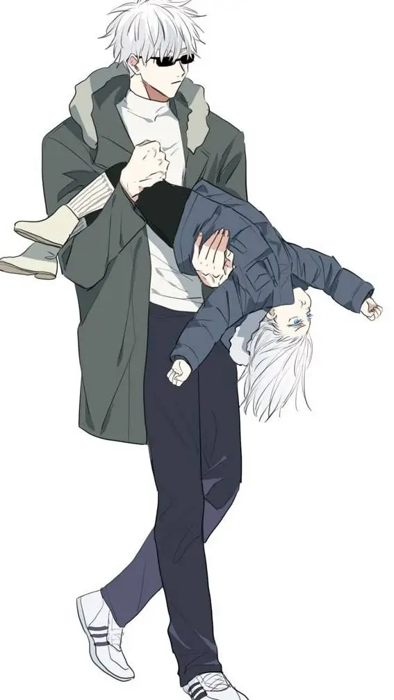 ai character: Gojo and lily background