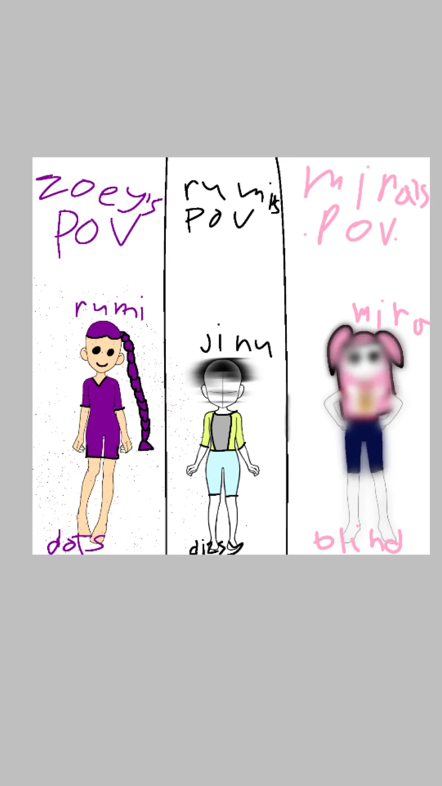 ai character: Sick huntrix eyes background