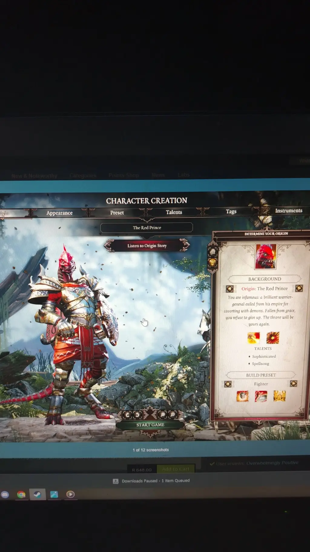 ai character: the red prince background