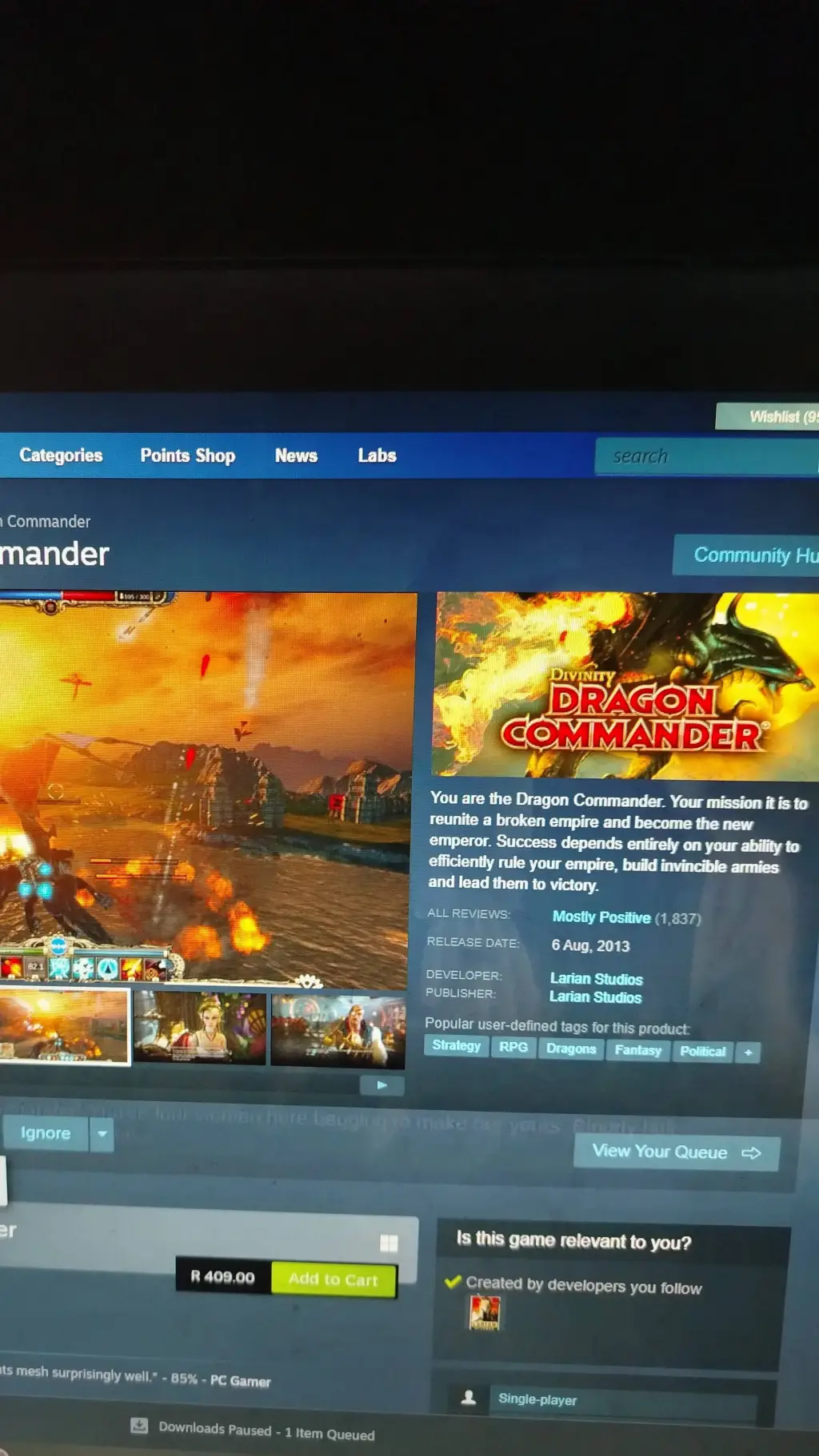 ai character: Dragon Commander background