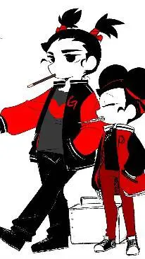 ai character: pucca x garu  background