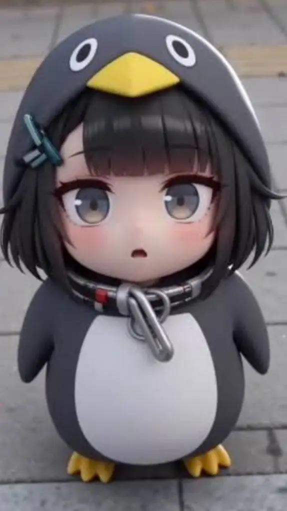 ai character: GUGUGAGA penquin background