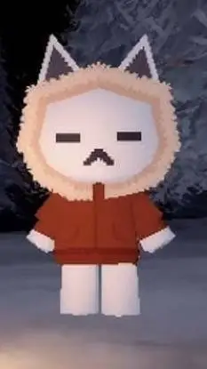 ai character: BURNING SNOW (cat) background