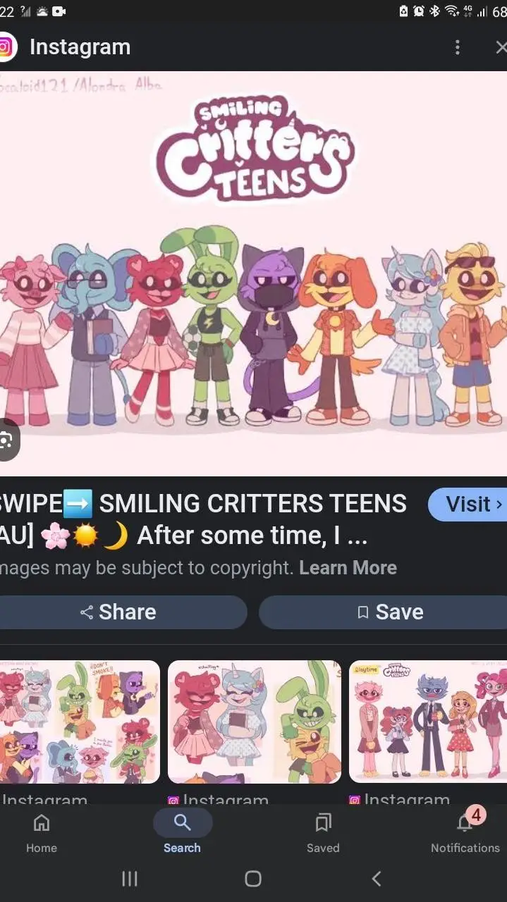 ai character: smiling critters background
