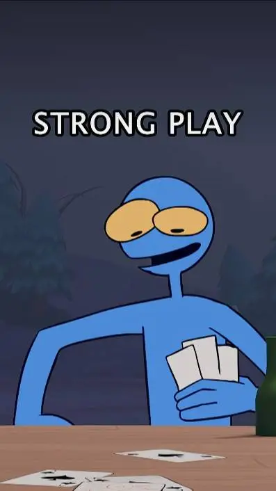 ai character: cards with blueguy background