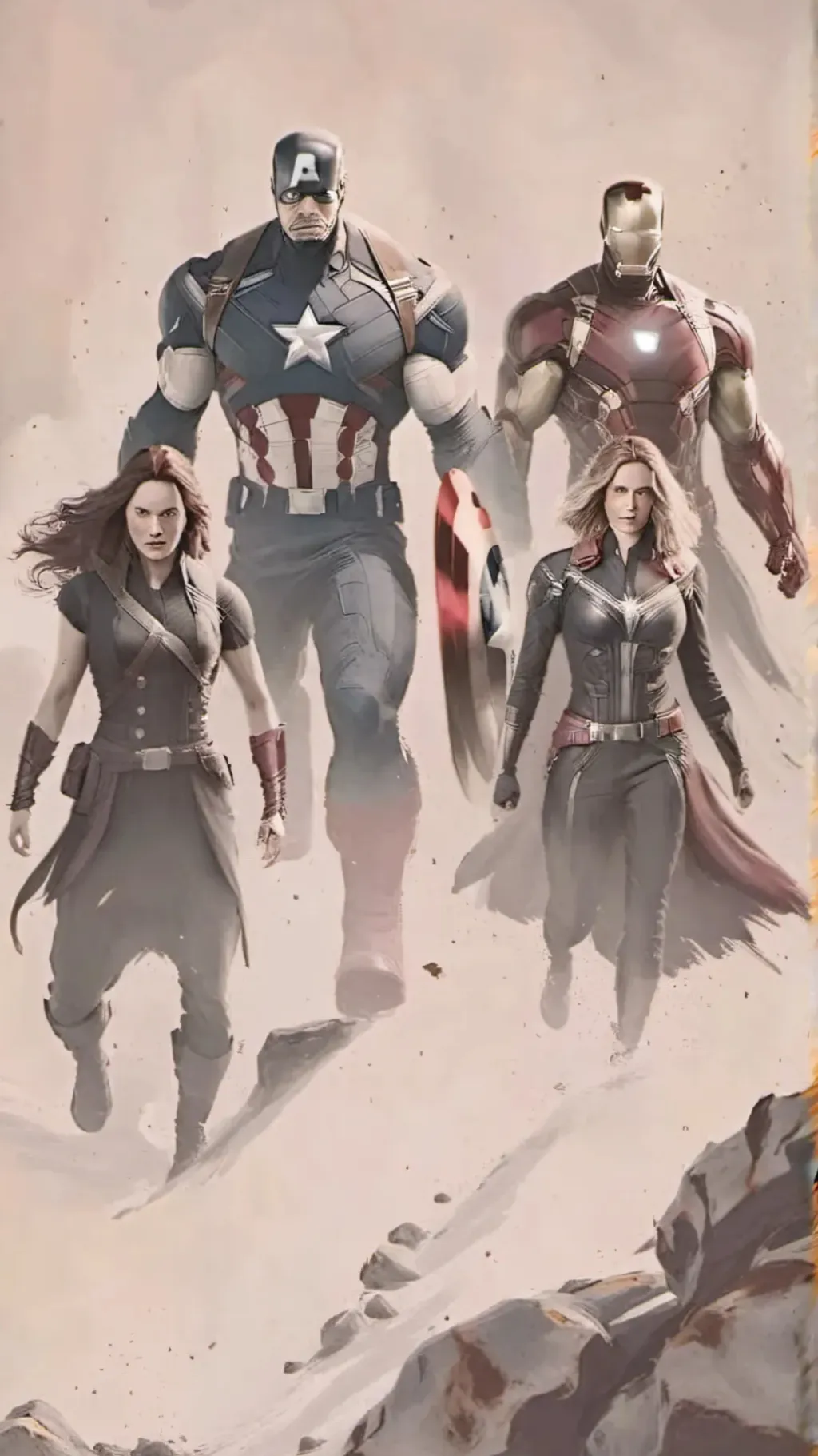 ai character: Yn x avengers  background