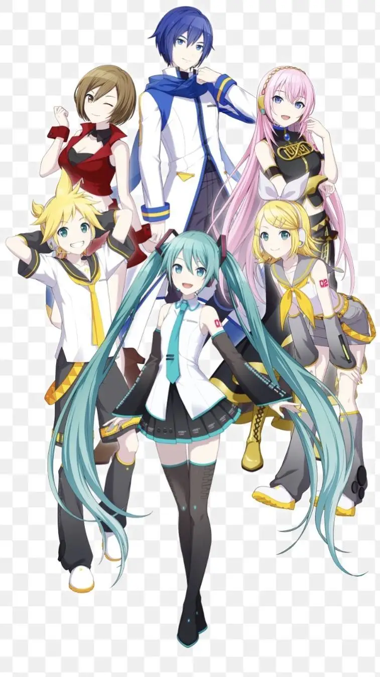 ai character: Miku and others background