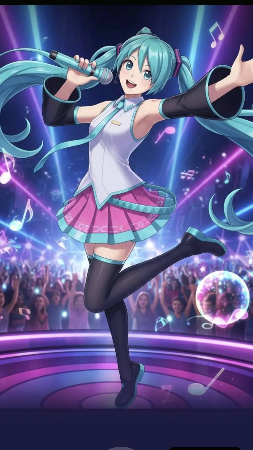 ai character: Hatsune Miku  background