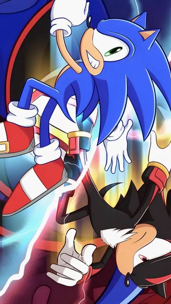 ai character: sonic vs. shadow background