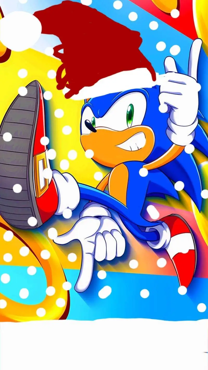 ai character: sonic team Xmas background