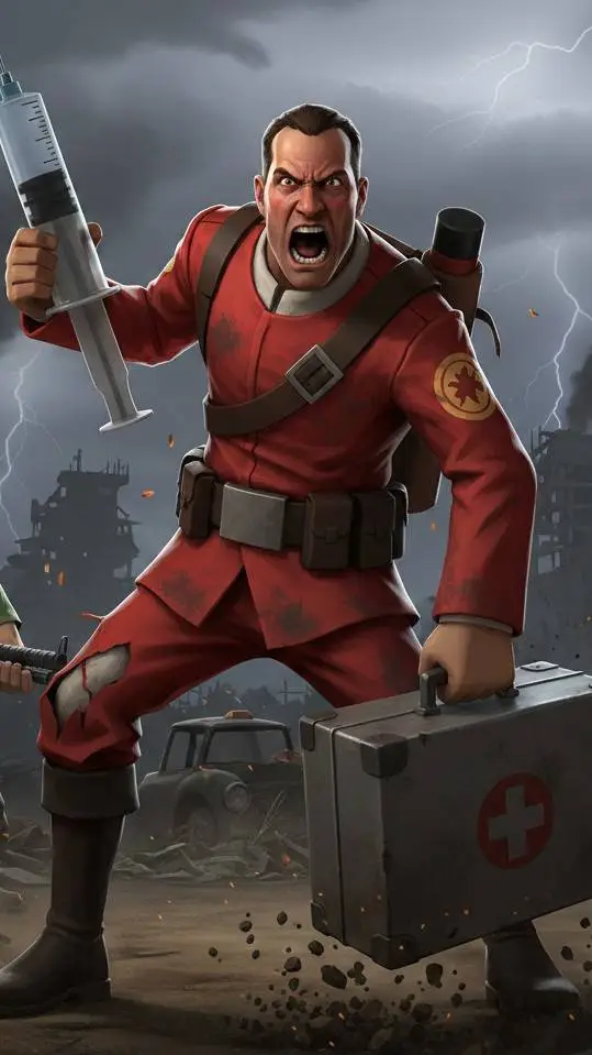 ai character: angry medic tf background