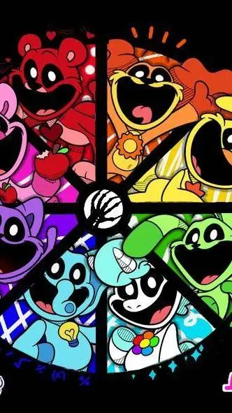 ai character: smiling critters background