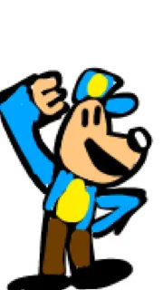ai character: Dog man  background