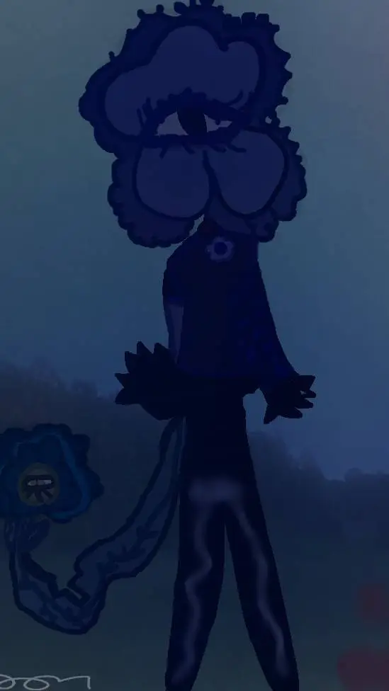 ai character: flower blue background