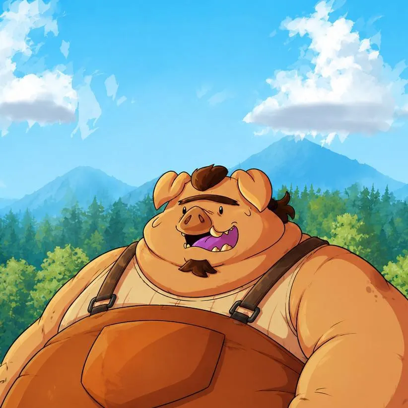 chat with ai character: a fat pig