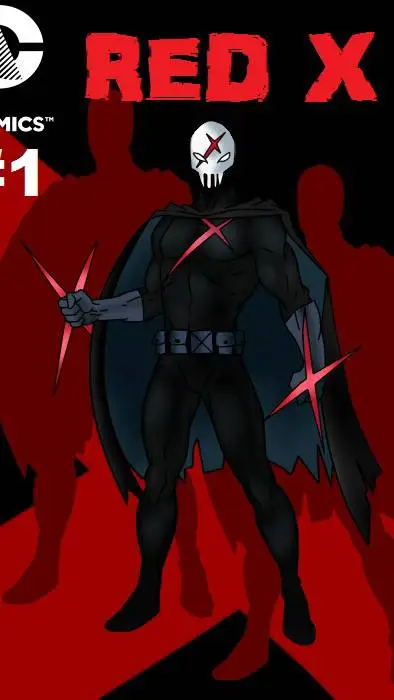 ai character: Red X background