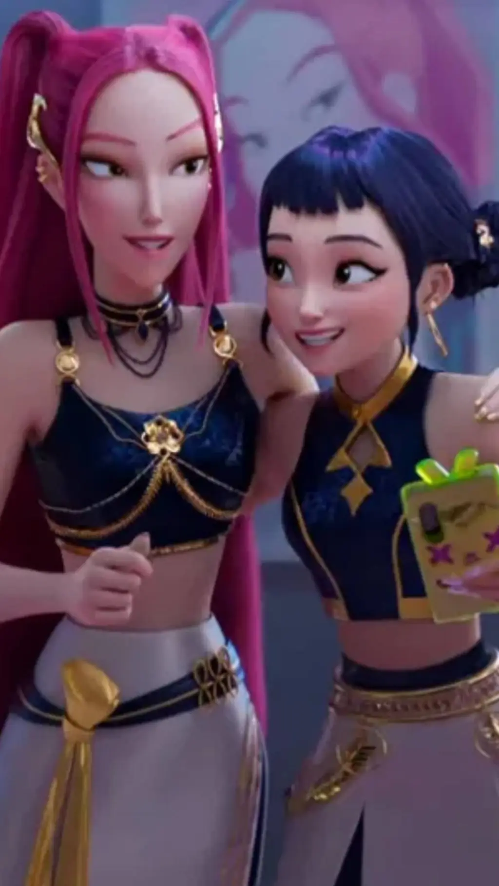 ai character: Mira and Zoey background