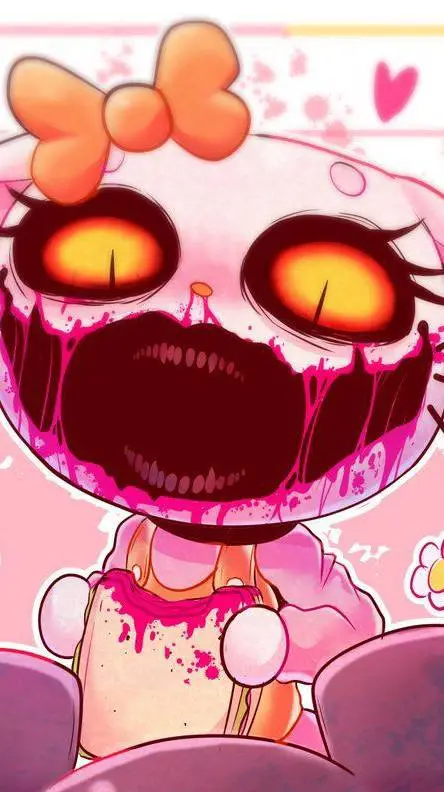 ai character: hello kitty (evil) background