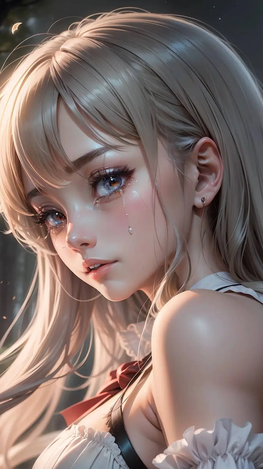 ai character: Évangéline Light background