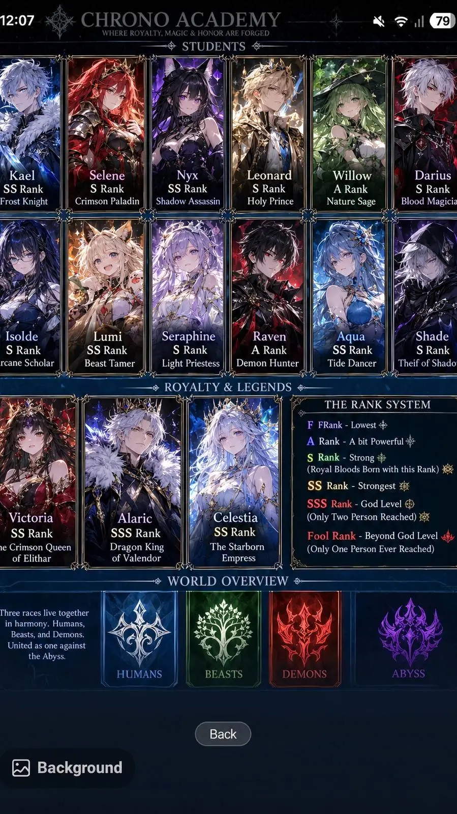 ai character: /Chrono Academy/  background