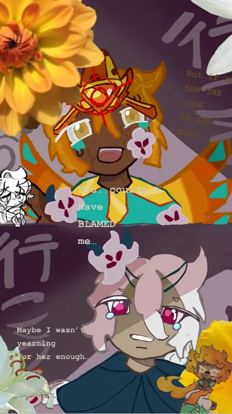 ai character: Goldenlily angst!! background