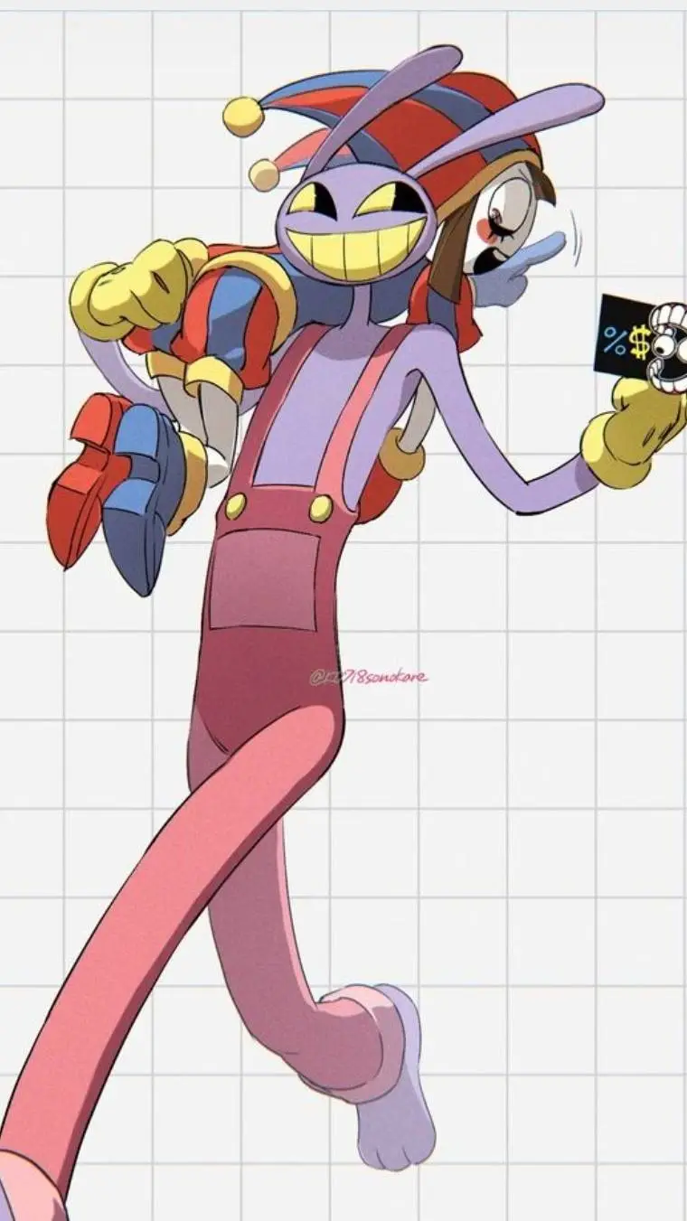 ai character: Pomni x Jax  background