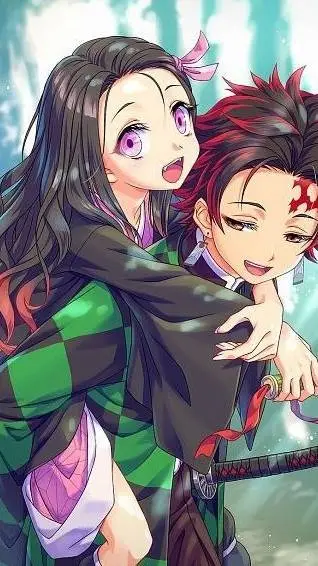 ai character: tanjiro y nezuko  background