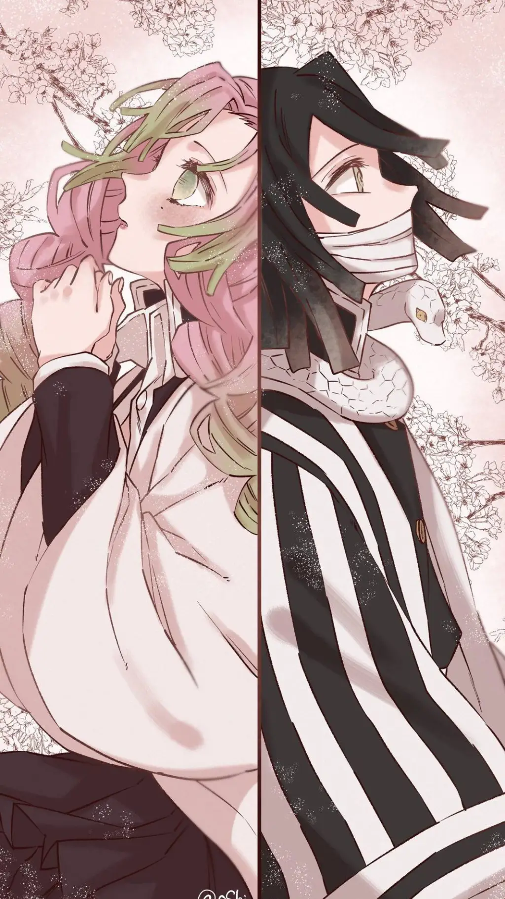 ai character: Obanai x Mitsuri background