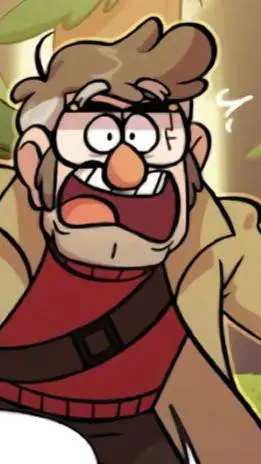 ai character: °Stanford pines° background