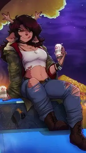 ai character: Dess Holiday background