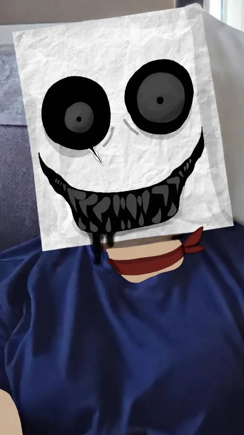 ai character: Paper Face background