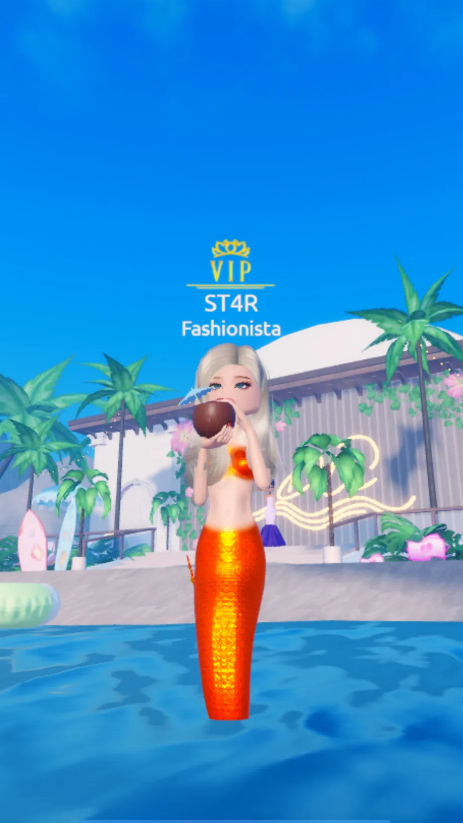 ai character: Pool party background