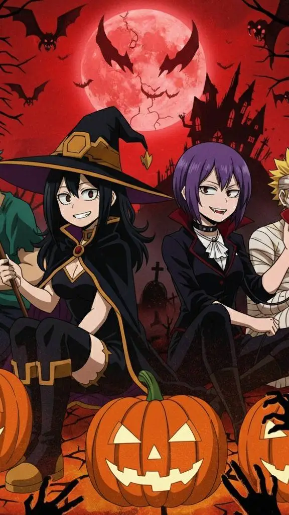 ai character: MHA Halloween  background