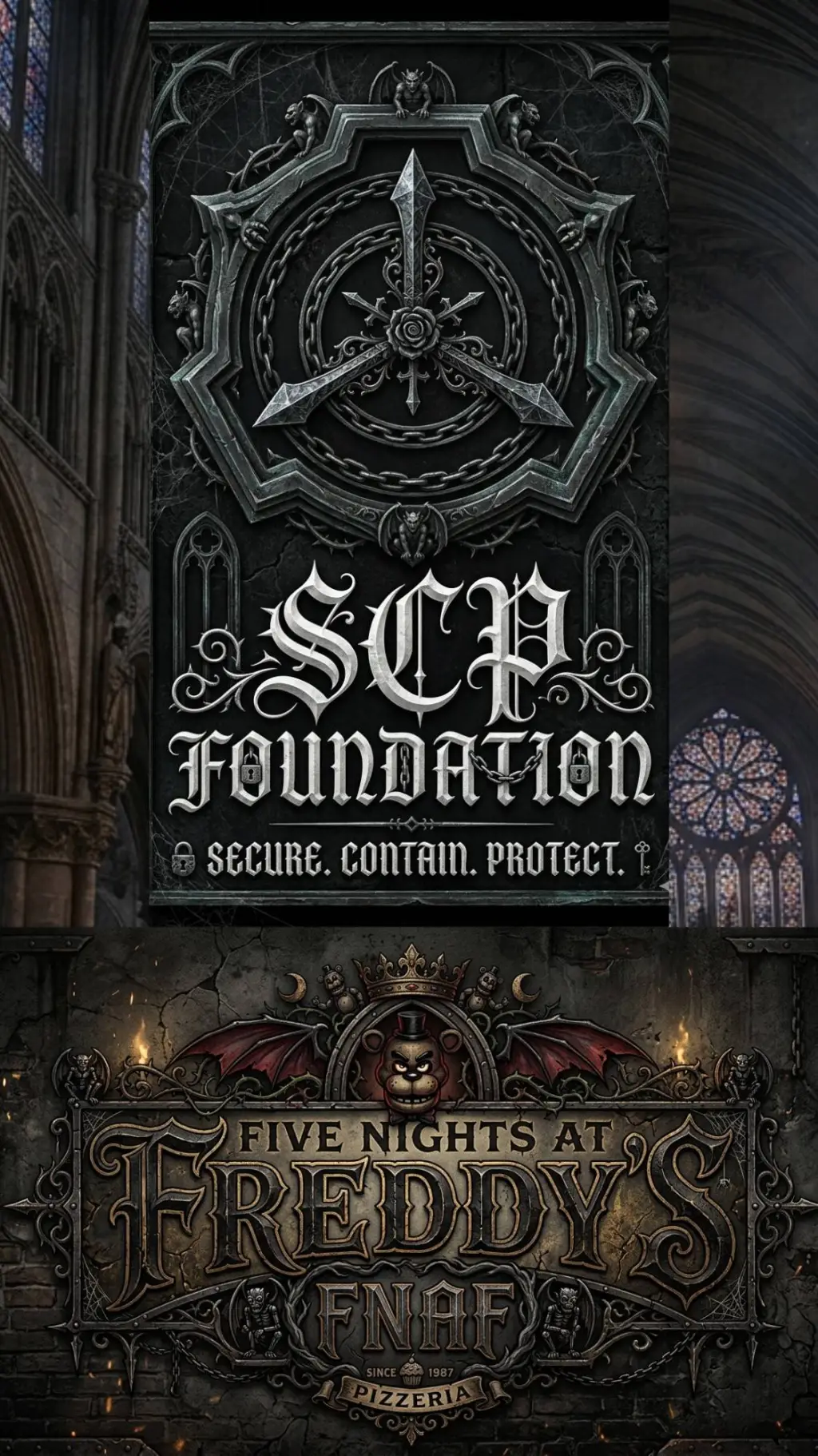 ai character: SCP X FNAF background