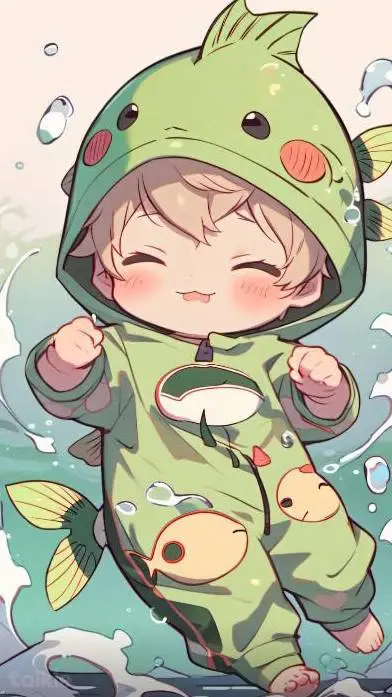ai character: LargemouthB babies background