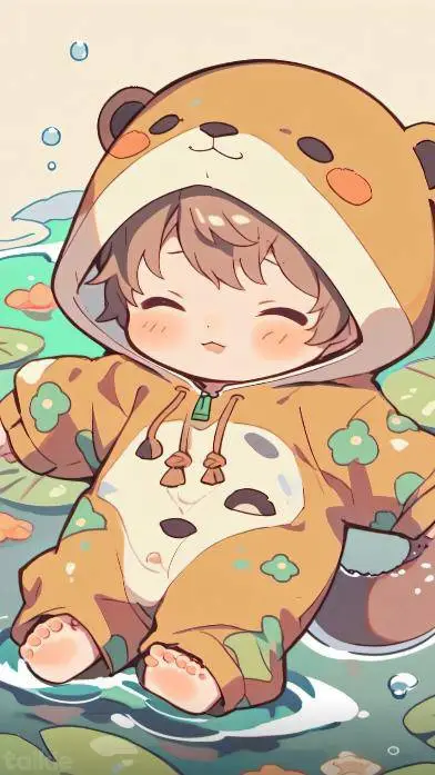 ai character: Otter babies background